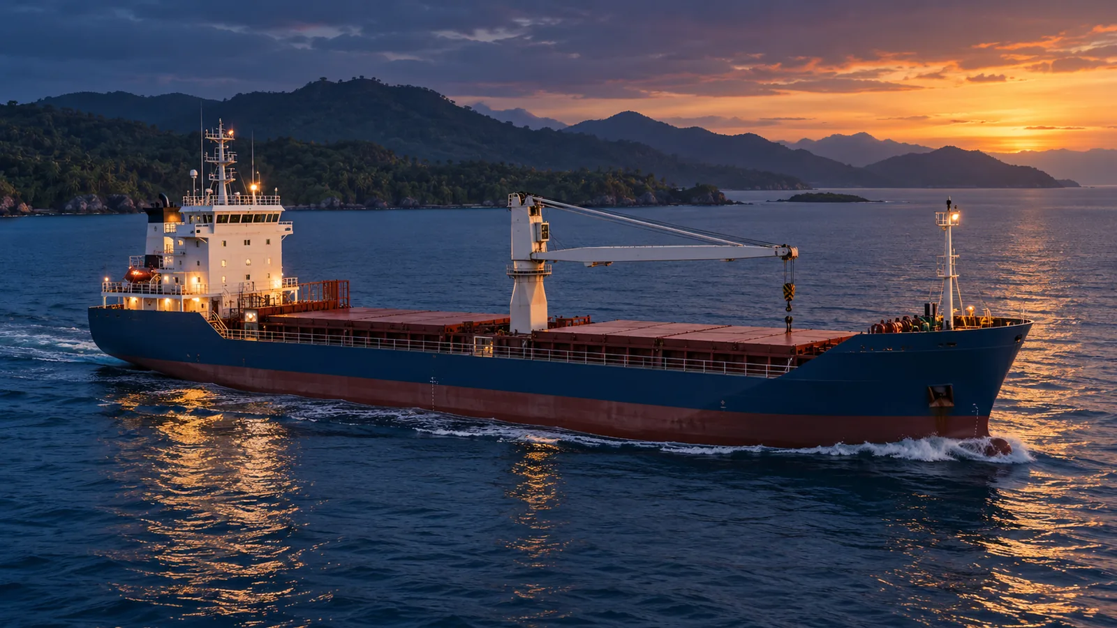 Representative coastal cargo vessel illustration; one example of the broad domestic shipping category